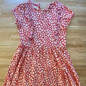 Mini Boden Red and White Heart Dress